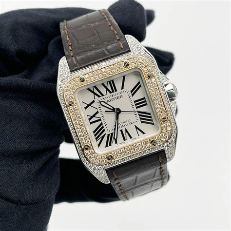 cartier santos sizes|cartier santos 100 diamond bezel.